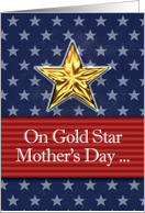 Gold Star Mother’s Day with Stripes and Stars Background Pattern card