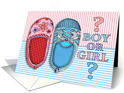 Gender Reveal Party Invitation, baby shoes, boy or girl?... (978729)