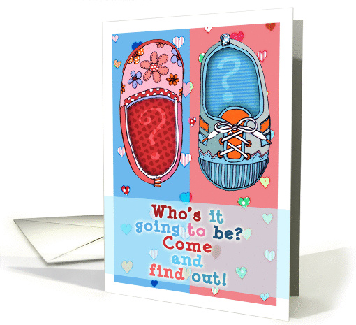 Gender Reveal Party Invitation, baby shoes, boy or girl?... (978733)