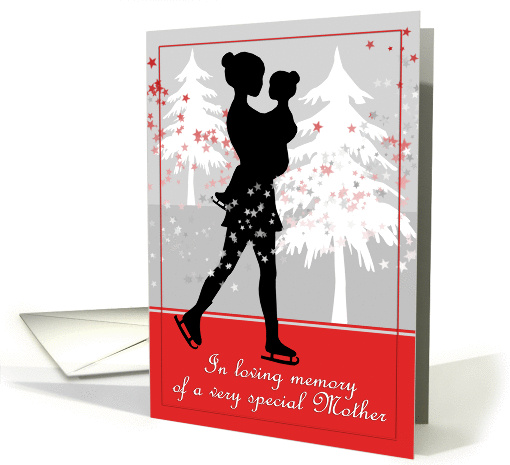 Anniversary of death, at Christmas, mother, figure skater card