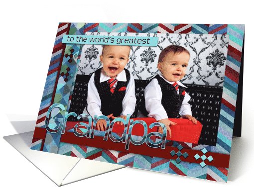 Grandparent's Day, custom photo card, world's greatest Grandpa. card
