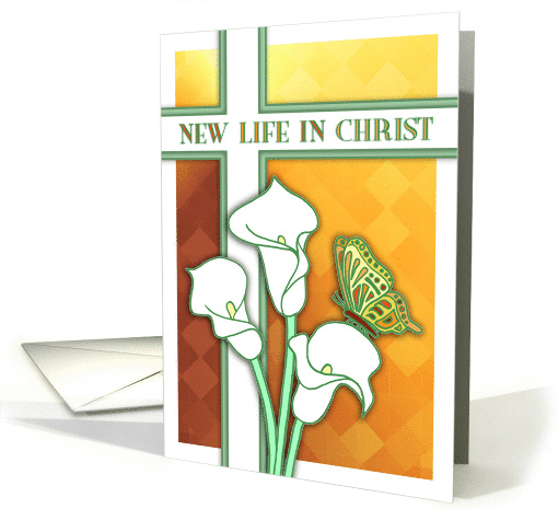 Easter Card, New Life in Christ, white arum lilies,... (985371)