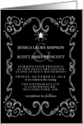 Black & White Custom Gothic Spooky Spider Wedding Invitation card