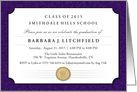 Purple Graduation 2015 Please Join Us Diploma Style Custom Invitation card