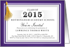 Purple Diploma with Gold Tassel Custom Graduation Invitation card