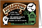 Halloween Party - Join Us if You Dare Vintage Ghost Invitation card