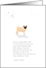 Little Pug Dog Pet Sympathy (male dog)- Moon & Stars with Poem card