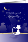 Cat Sympathy - Cat Silhouette Moon & Stars - With Deepest Sympathy card