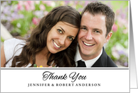 Black & White Modern Wedding Photo Thank You Card