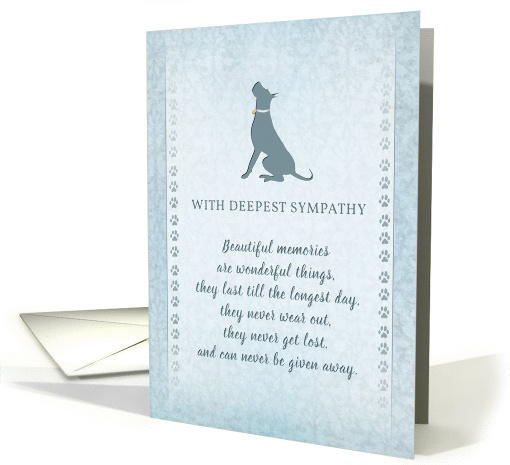 Great Dane Dog Beautiful Memories Dog Sympathy card (1429362)