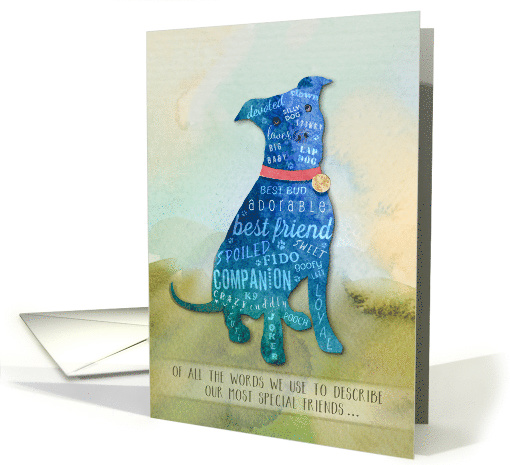 Dog Sympathy Watercolor Pitbull - Of All the Words card (1432384)