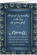 Blue & Gold Paw Prints Deepest Sympathy For the Loss of Pet Card