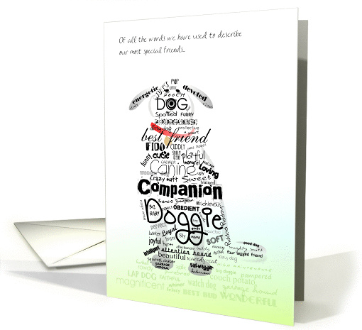 Sympathy Dog - Words We Use to Describe Our Dogs card (680851)