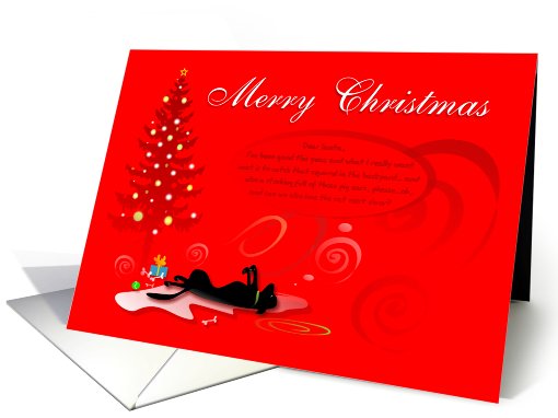 Christmas Black Dog funny card (682164)
