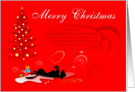 Christmas Black Dog funny card