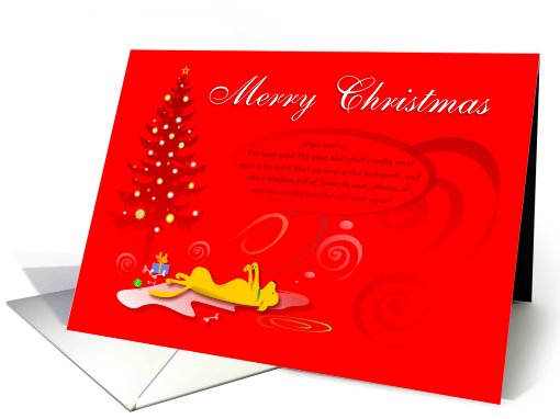 Christmas Yellow Dog funny card (682218)