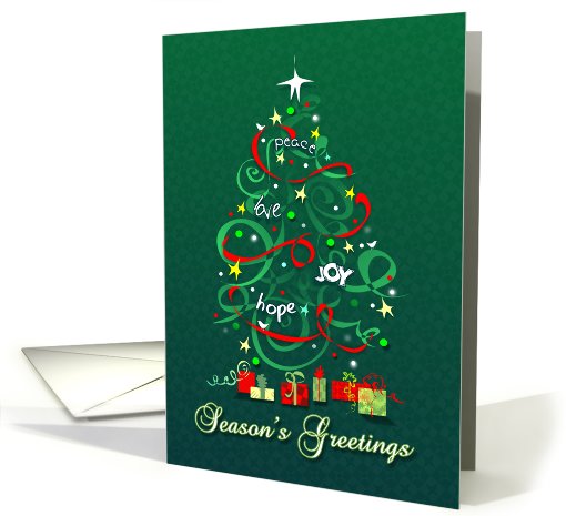 Season's Greetings - Tree with Peace Love Hope & Joy card (682220)
