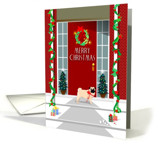 Merry Christmas Pug Dog card (685322)