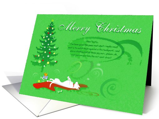 Merry Christmas - White German Shepherd funny card (685562)