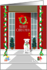 Merry Christmas - Pit Bull Dog - White card