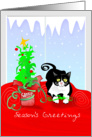 Season’s Greetings - Cat with Catnip card
