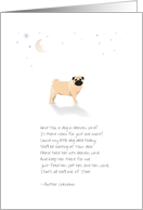 Little Pug Dog Pet Sympathy (Female Dog) - Moon & Stars with Poem card