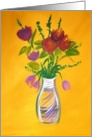 White Vase with Purple Flowers card