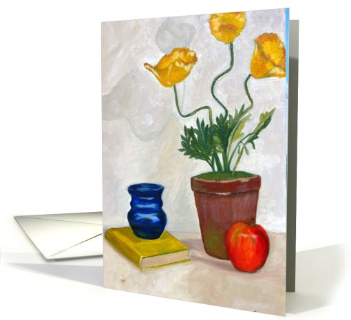 Still Life - Book, Jar, Flower card (677489)