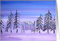 Winter Scene with cabin card