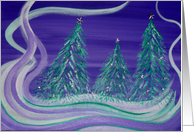 Painted Christmas Trees card