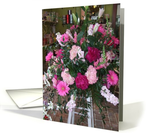 Light Pink Peony Flower Arrangement Personalized card (677892)