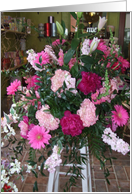 Light Pink Peony Flower Arrangement Personalized Card