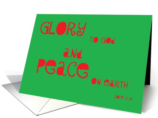 Glory & Peace Green & Red Christmas card (718047)