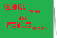 Glory & Peace Green & Red Christmas card