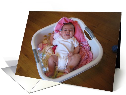 Crying Baby in Laundry Basket card (796656)