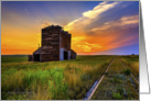 Grain Elevator at Sunset - All occasion card