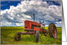 Red Tractor on the Prairie card