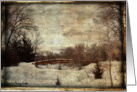 Happy Holidays - Bridge and snow scene - signed by artist card