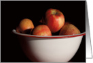 Autumn Apples on Black in a White Bowl card