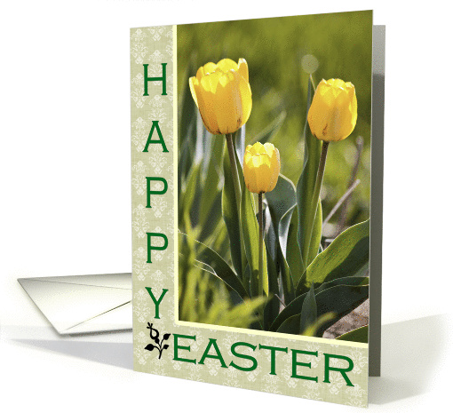 Yellow Tulips - Happy Easter card (903111)
