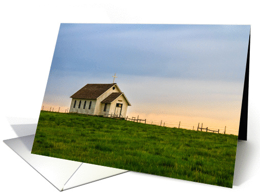Little Country Church at Sunset - Blank All-Occasion card (941109)