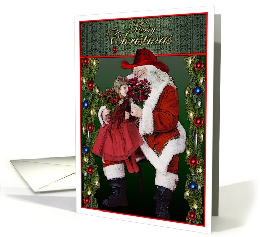 Cowboy Santa card (685930)