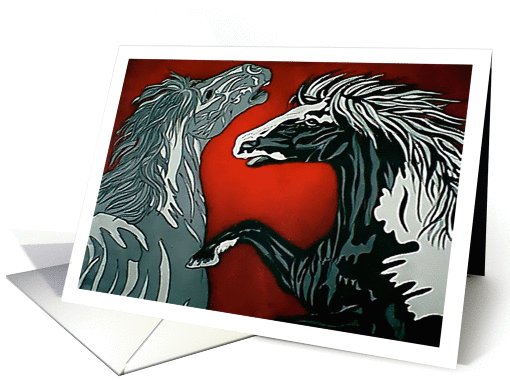 Two Horses Mating Dance card (690031)