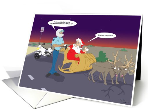 Speeding Santa Christmas Humor card (691229)