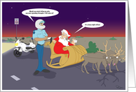 Speeding Santa Christmas Humor card