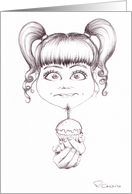 Birthday Girl with Birthday Cup Cake card
