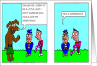 Birthday Humorous cartoon: Wherewolf card
