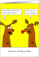 Christmas Humorous cartoon: Reindeer card