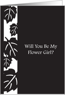 Black and White Wedding - Will you be flower girl? card