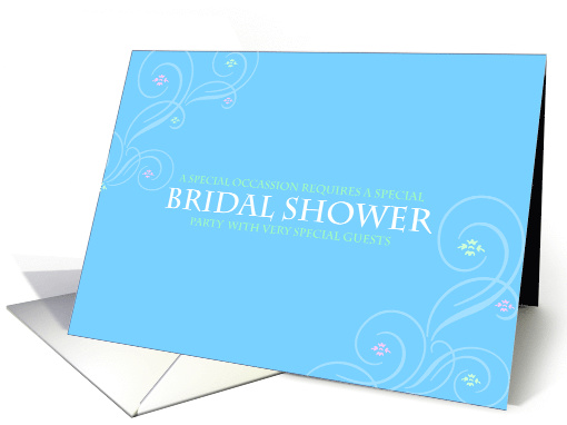 Bridal Shower Invitation- Vines and Flowers Blue Spring card (700617)